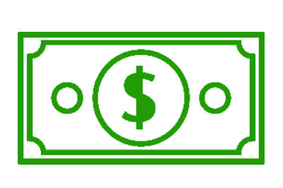 Mask-group-2.png (3) Green outline of a paper currency with a dollar sign in the center.